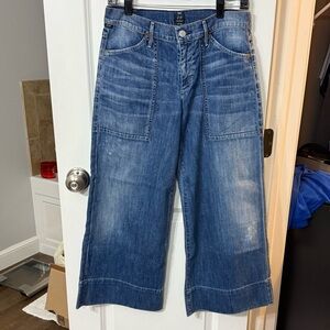 Citizens of Humanity Blue Flare Wide Leg Jeans